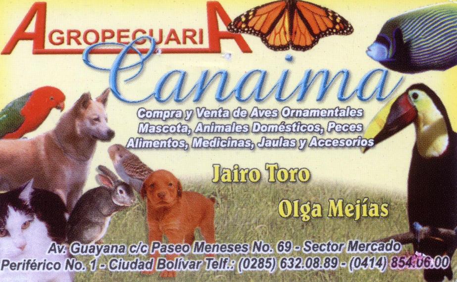 AGROPECUARIA CANAIMA TIENDA DE MASCOTAS EN CIUDAD BOLIVAR VENEZUELA